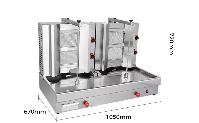 Automatic Rotating Kebab Grill Machine, Commercial Restaurant Cooking Equipment for Shawarma and Gyro