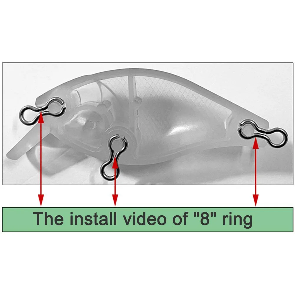 CF Lure Attività all\'aperto Accessori per esche rigide 1 ~ 30 Dimensioni Fai da te Acciaio inossidabile 8 nodi Anello snodato personalizzabile Pesca