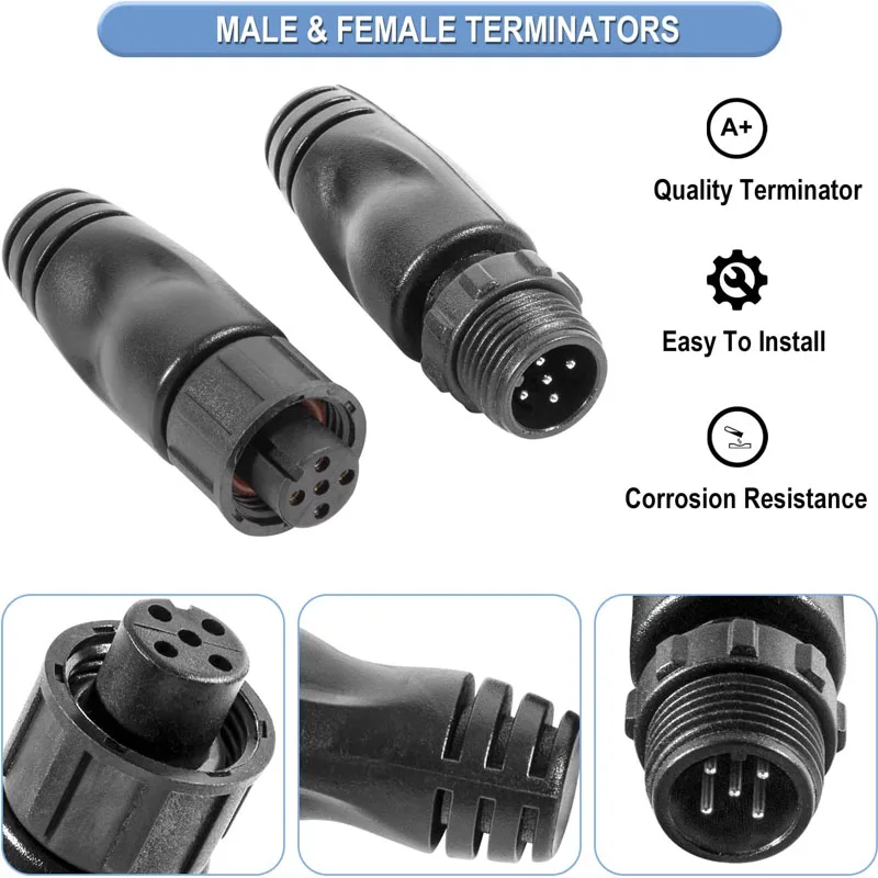 

For NMEA 2000 (N2k) Male Female Terminators for Lowrance Simrad B&G Navico Garmin Networks Terminators with M12 5 Pin Boat Tools