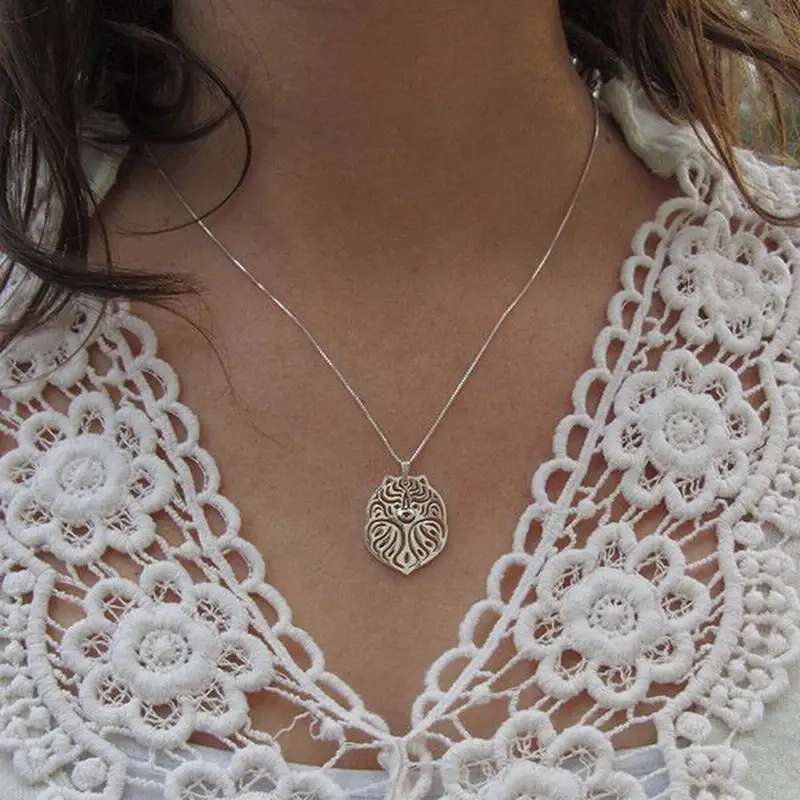 

Fashion Women Metal Jewelry Pomeranian Dog Pendant Necklace Drop Shipping