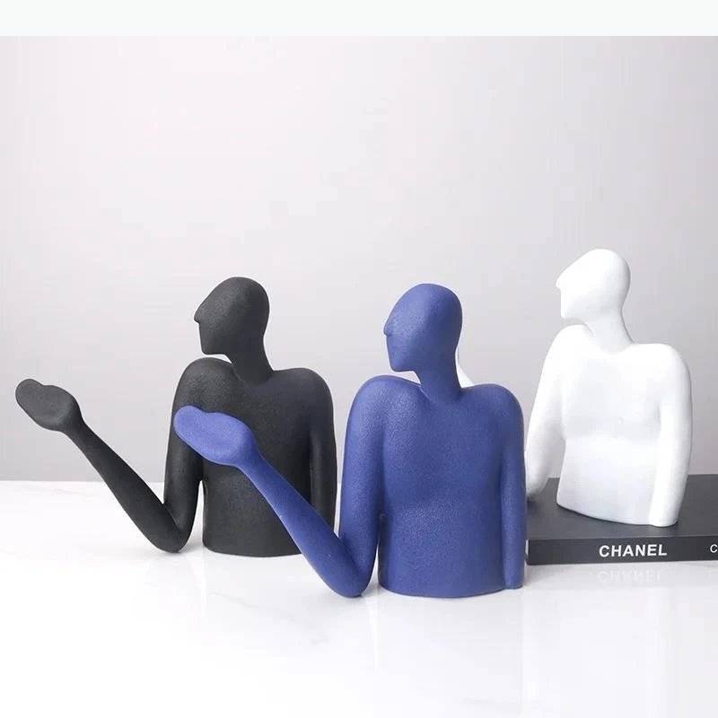 Greeting Gesture Figures Statue Desk Decoration Ornaments Modern Crafts Abstract Character Resin Sculpture Room Aesthetics Decor