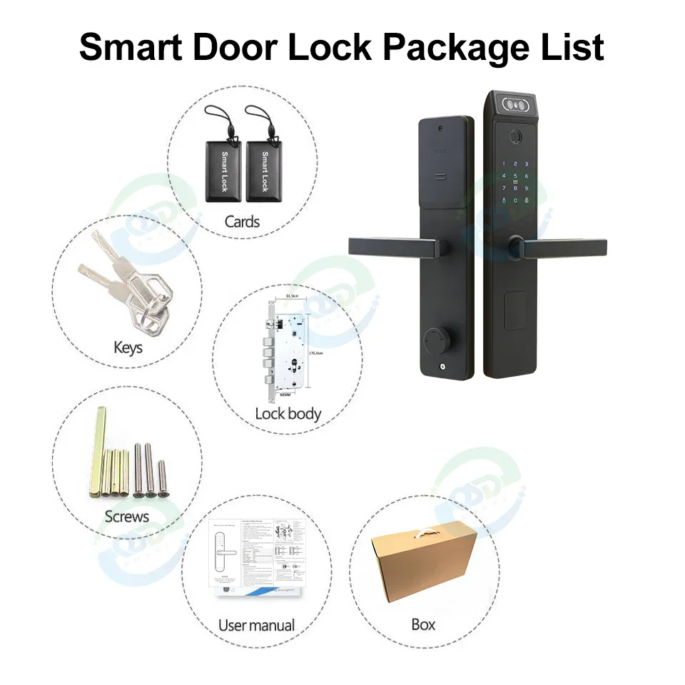 Imagem -06 - Ttlock Fechadura Inteligente para Porta Segurança Doméstica Fechadura com Impressão Digital Reconhecimento Facial Alça com Teclado Sensível ao Toque Bluetooth 3d