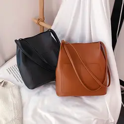 Borse a secchiello a tracolla di lusso All-match autunno inverno borsa Vintage di grande capacità con custodia in pelle PU Tote Bag in stile coreano