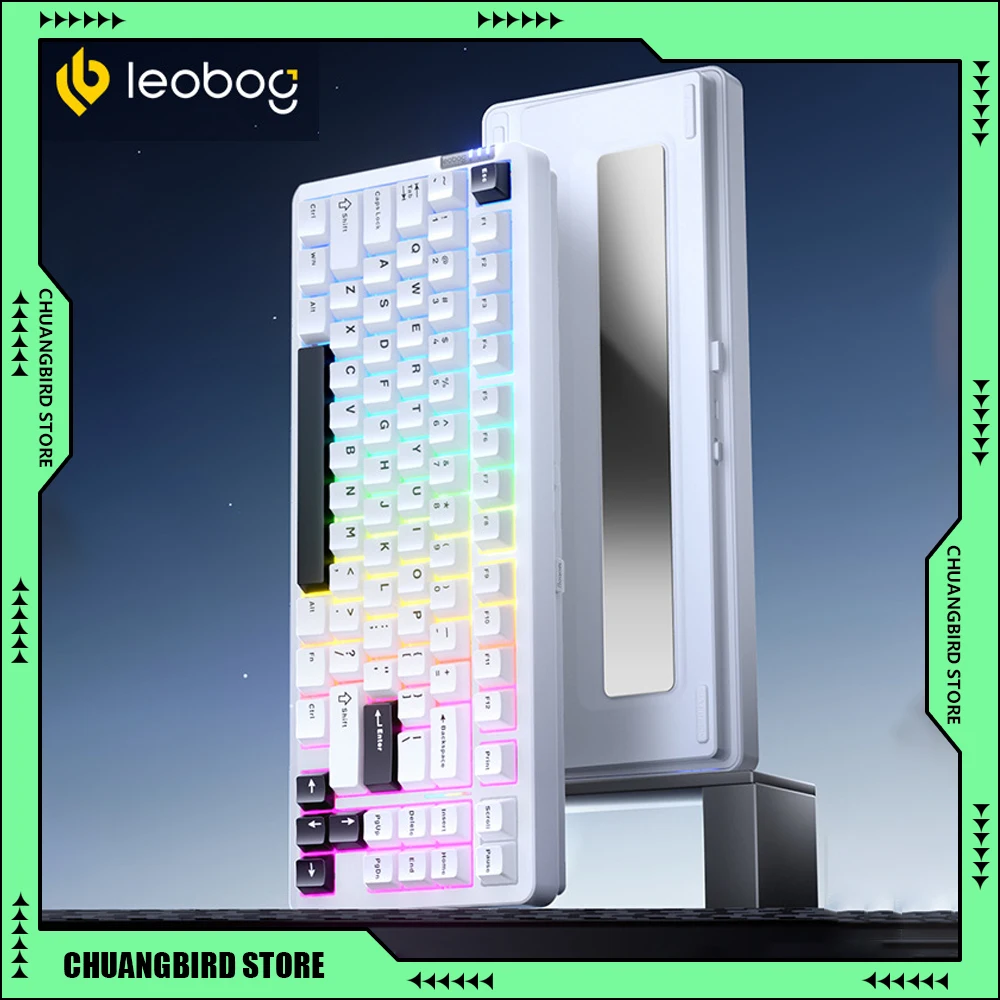 LEOBOG Hi86 Tri-mode Mechanical Keyboard Hot-Swap Gasket RGB 75% Aluminum Alloy Customized Gaming Keyboard Pc Gamer Accessories