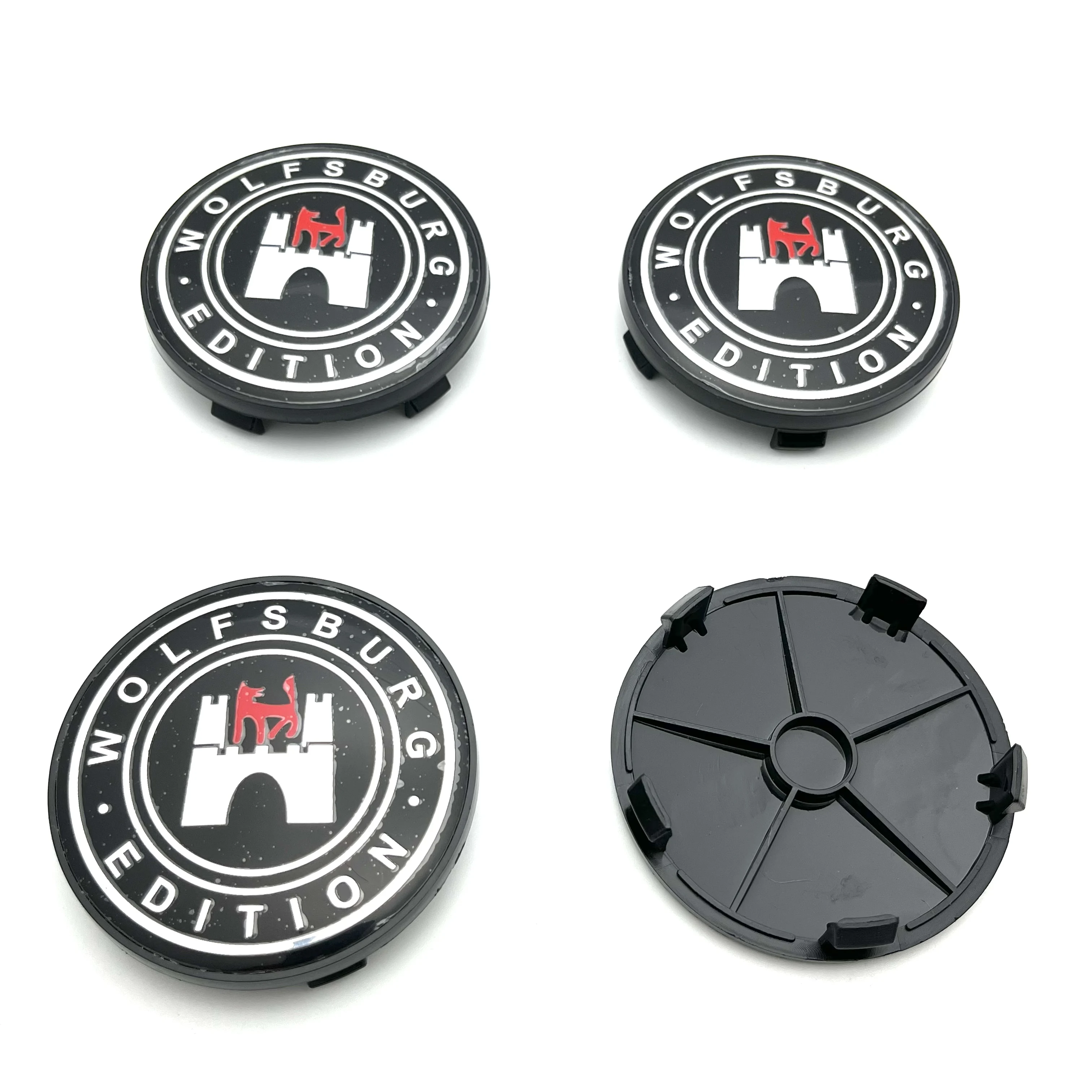 56mm 60mm 68mm Wolfsburg Edition Emblem Logo Car Wheel Center Caps Rim Hub Cover Badge Styling ForGTI Logo Golf Accessories