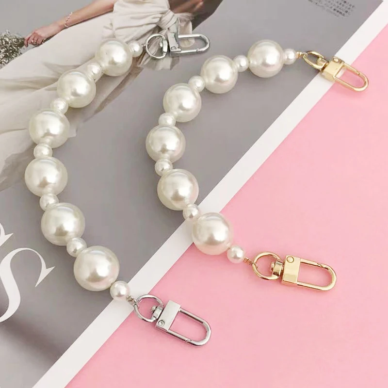 Fashion Imitation Pearl Bag Decoration Luggage Accessories Chain Women Handbag Shoulder Bag Strap Chain Decorative Pearl Chain