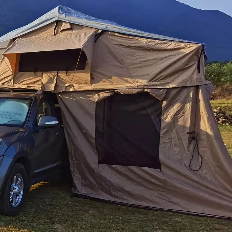 Outdoor Travel Self-driving Camping Car Roof Tent With Sunroof Four-Season Double-Layer Quick Start