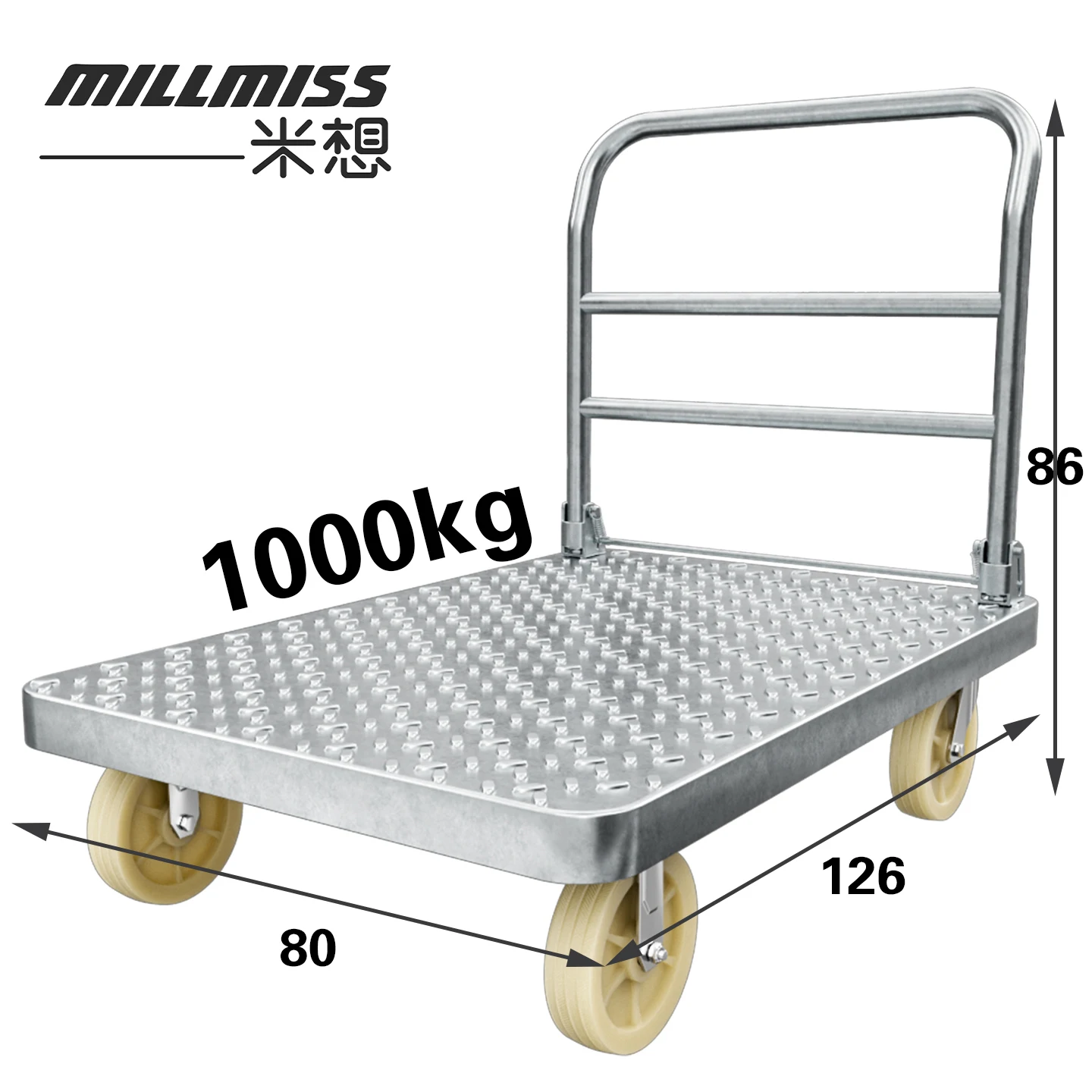 Collapsible Rolling Cart Warehouse Transportation Multi Function Hand Push Folding Platform Trolley Dollyheavy Duty Long Trolly