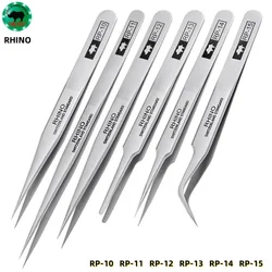 Japan RHINO RP series tweezers anti-acid anti-magnetic high-precision super-hard clamp for repairing watches cell phones jewelry