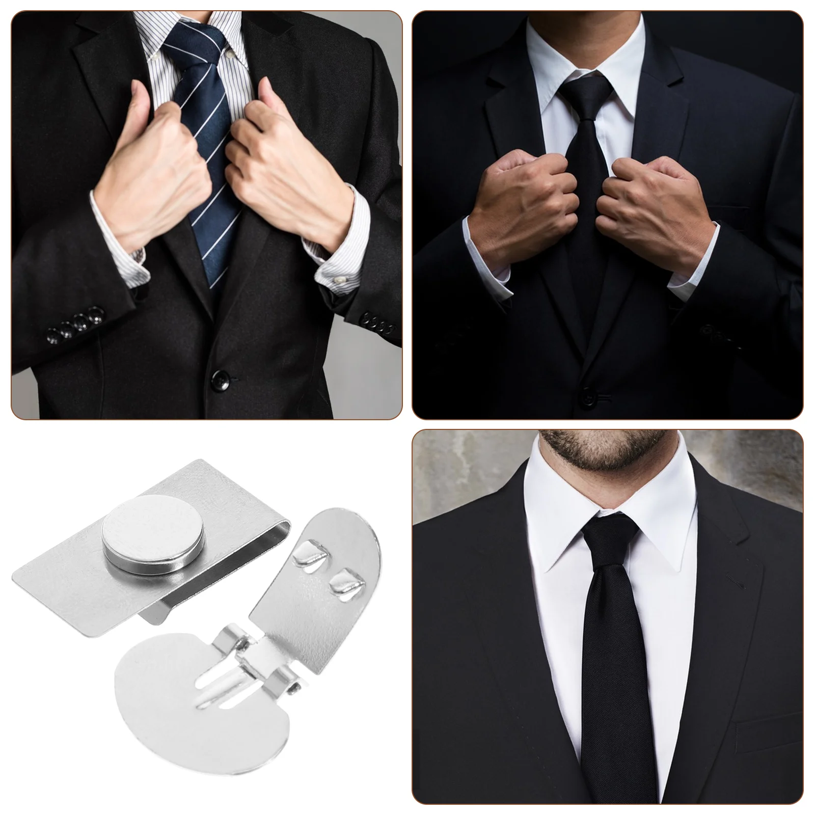 Magnetic Tie Clip Man Fastener Shirt Clips Invisible Bar No Trace Simple Necktie Collar Stays Pin Stainless Steel for Men