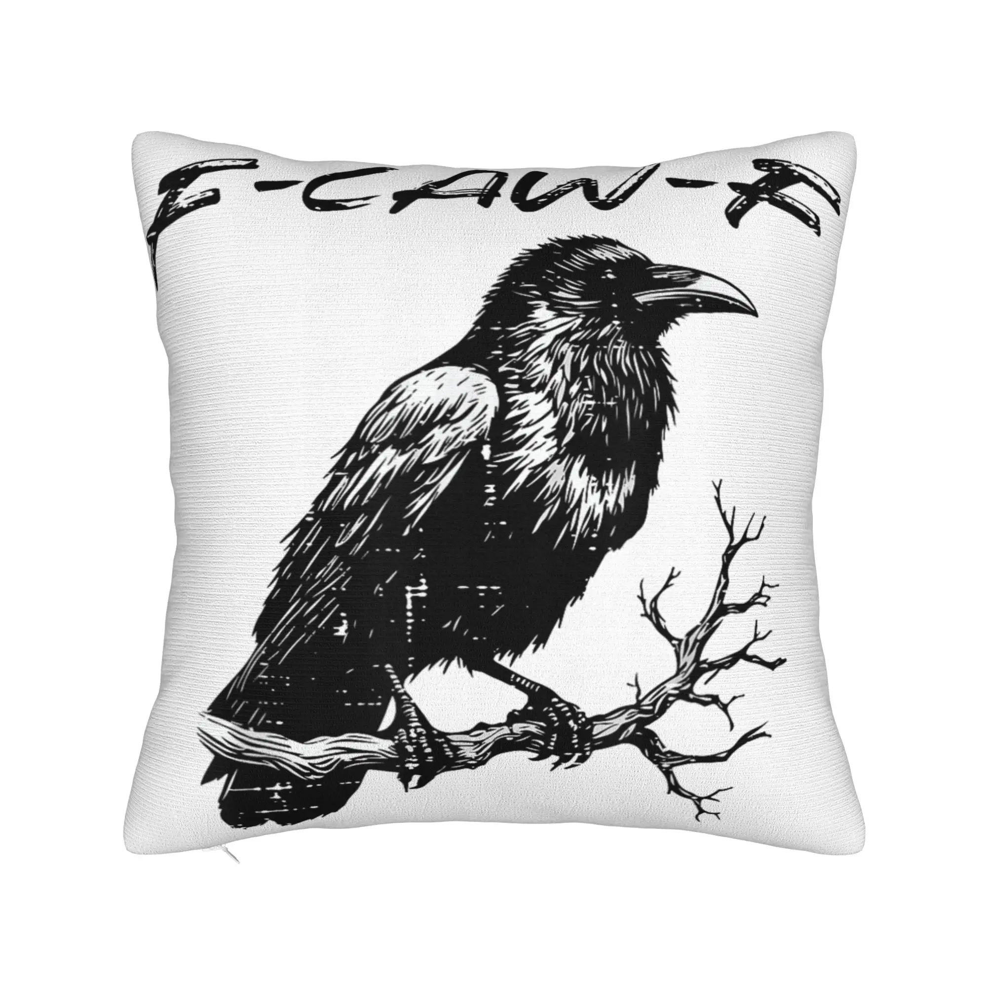 Pillow Cover Crow Meme Raven Funny F-CAW-F Design Cushion Cover  Novelty Pillow Case For Sofa Bedroom Home Decor Pillowcases