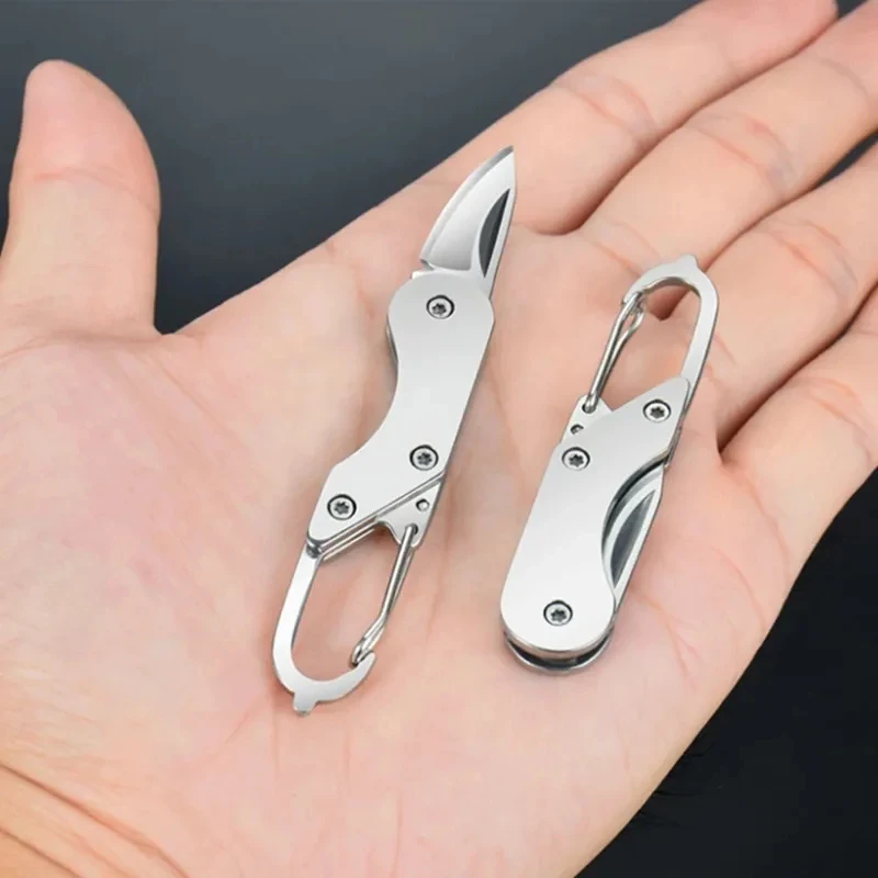 Faca Dobrável de Alta Dureza, Ferramenta Portátil de Aço para Chaveiro, Ideal para Camping, Pesca e Desembalagem