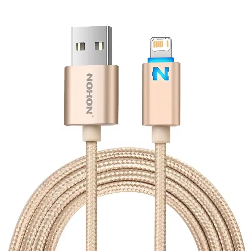 

USB-кабель с умной светодиодной подсветкой для iPhone X XS 11 12 13 14 Pro Max 6 7 8 Plus SE Кабель для быстрой зарядки с нейлоновой оплеткой для быстрой зарядки данных