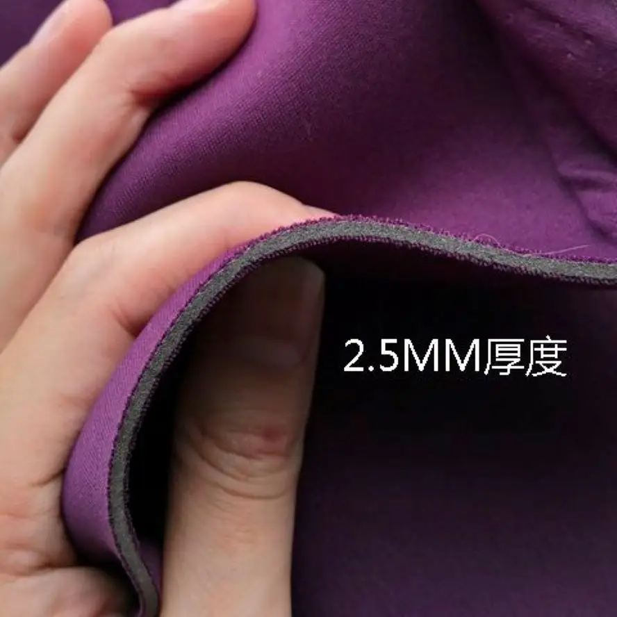 50X130CM SBR Waterproof Double Side Fabric  Neoprene Sewing Stretch Fabric Plain Knitted Shockproof Bag Wetsuit 2.5MM