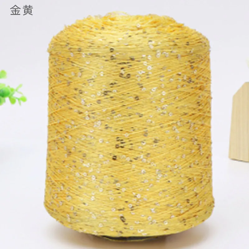 Seiden-Paillettengarn, spezielle merzerisierte Linie, 500 g/Rolle, handgefertigt, zum Selbermachen, 3 mm Pailletten, Handstrickgarn, ThreadDoll-Pullover-Stricklinie