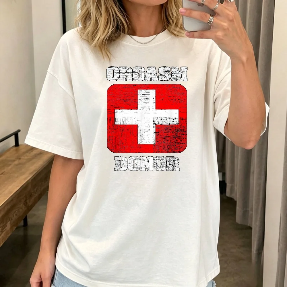 Orgasm Donor Offensive Rude Funny Adult Joke Meme T-Shirt Casual Fashion Loose Harajuku Man Women Tshirt Summer Cotton Tees