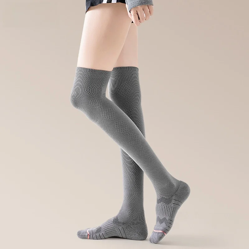 Sport's House Girls Fall over the Knee Stockings,Breathable Non-Slip Towel Bottom Pressure Sports Socks