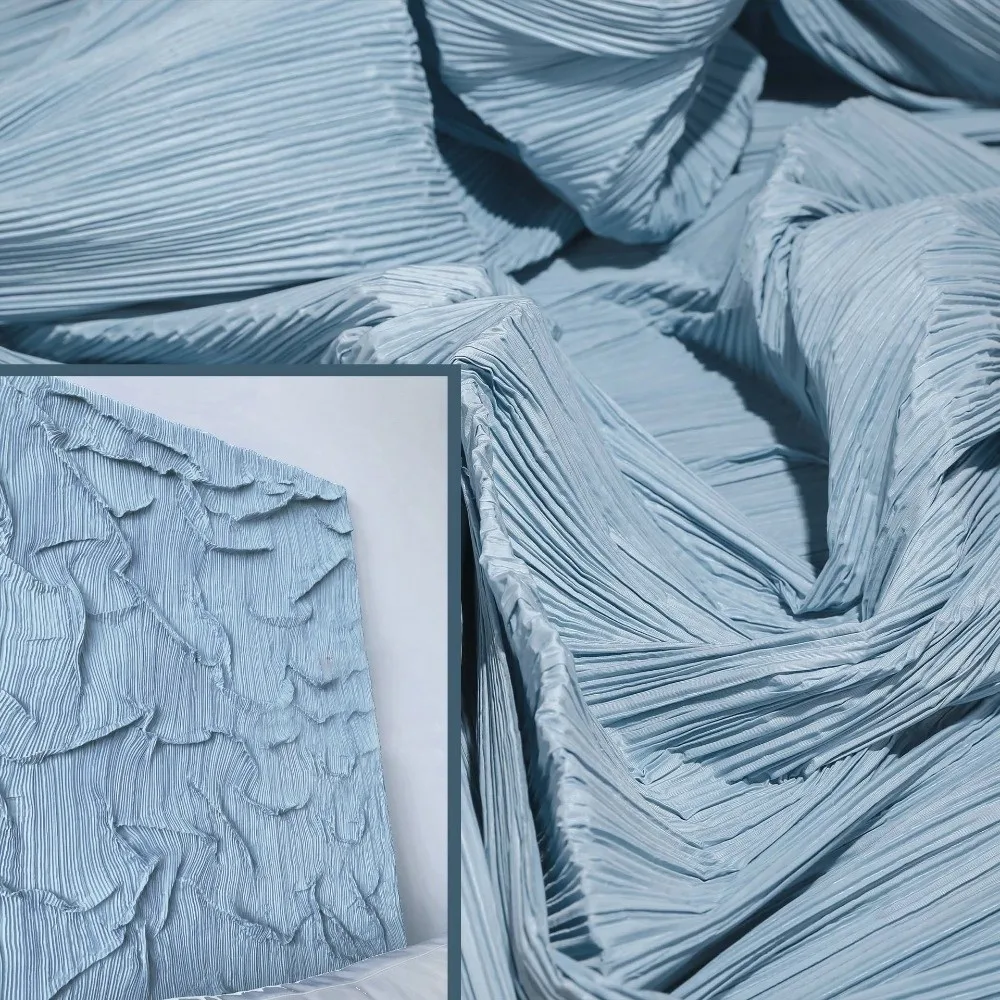 150X100cm Pleated Fabric Wrinkled Texture Micro Elastic Crepe Fabric Textured Fabric Soft Crepe Chiffon Fabric Skirt Making
