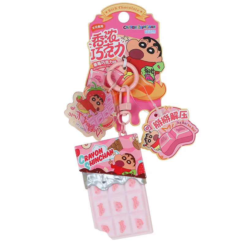 Cute Shinchan Pop It Fidget Keychain Trendy Bag Pendant Creative Key Ring Lovely Decor Anime Gift for Anime Collectors