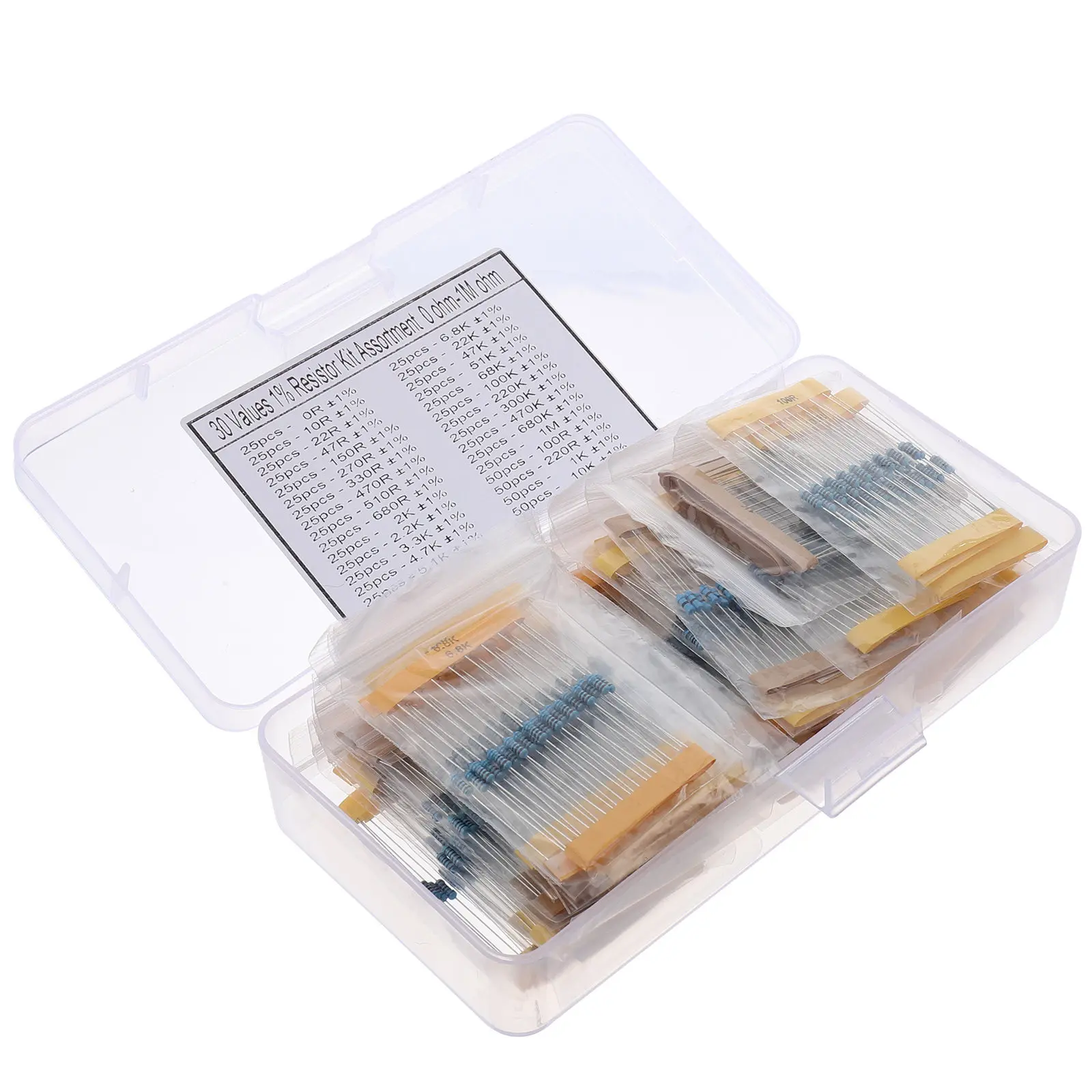 850Pcs Resistor Assortment Metal Film 1 4W 1 Precision for DIY Electronic Projects Kit Computer Accessories Metal Film Resistor