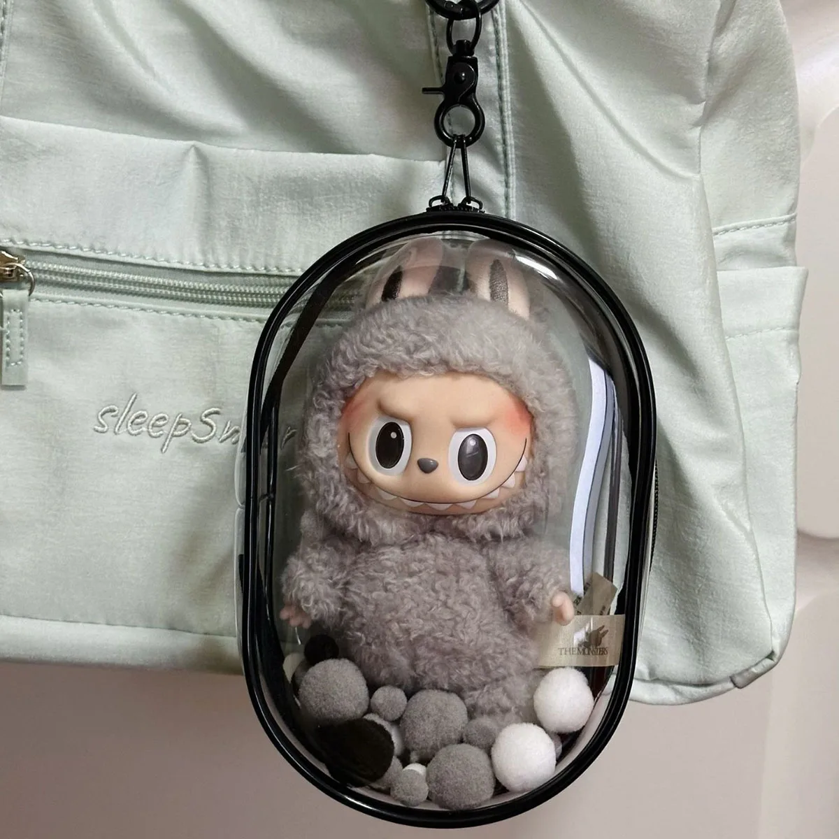 Thickened Transparent Plush Dolls Storage Pouch Keychain Bag Mystery Box Organizer