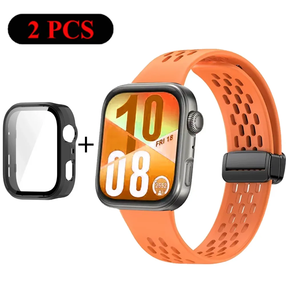 حزام سيليكون + حافظة لهاتف هواوي ساعة فيت 4 برو فيت 4 قطعة شل سوار رياضي معصمه ساعة هواوي فيت 3 4 ملحقات كوريا #4