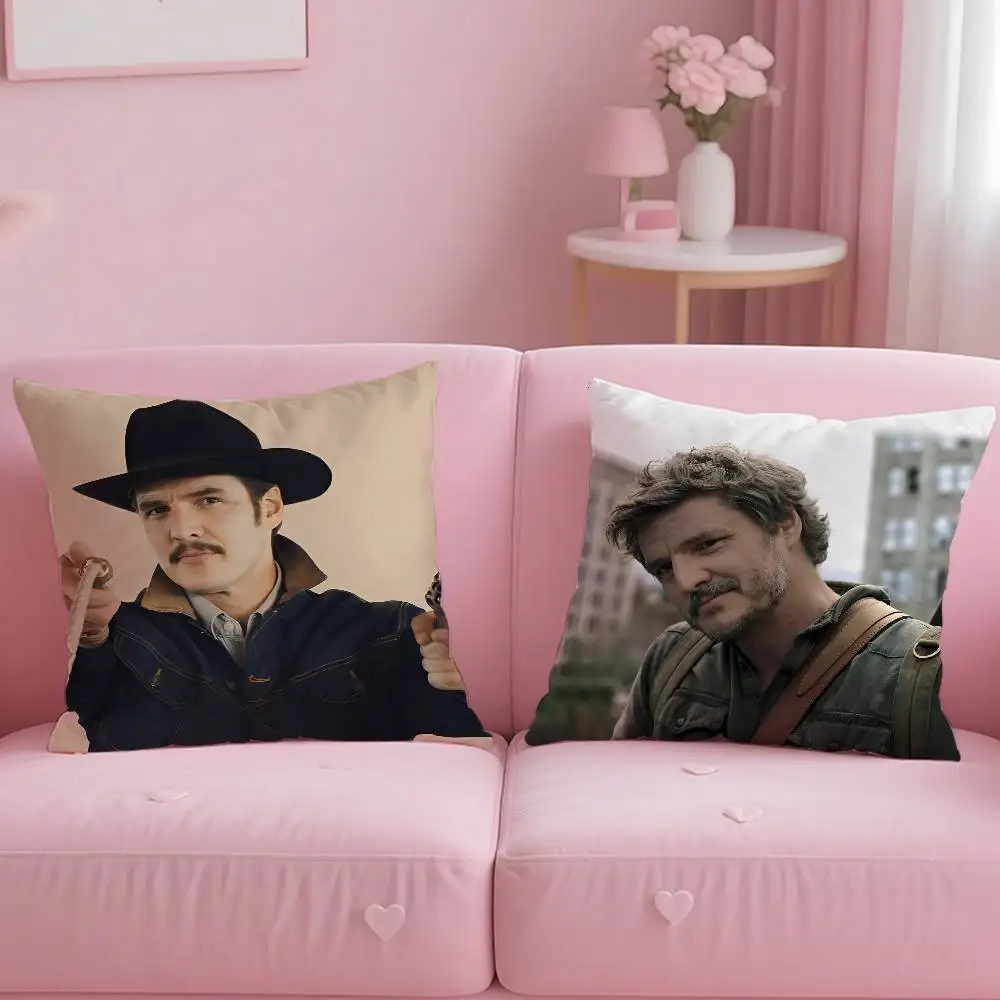 غطاء وسادة Hot Actor P-Pedro Pascal، وسادة صور مخصصة آمنة، وسادة صوف مصقولة مضادة للبهتان، آمنة للأمهات والرضع.