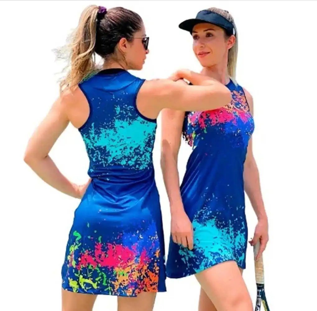 Summer Beach Tennis Dress Vestido Female Sleeveless Sports Dress Outdoor Sports Team Tennis Skirt