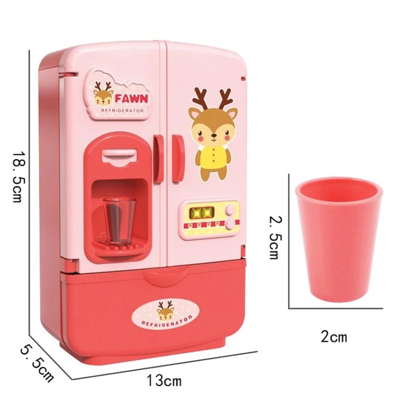 Mini Play House Speelgoed Simulatie Keuken Koelkast Spel Scène Dubbele Deur Huishoudapparaat Speelgoed Accessoires Kinderen Cadeau