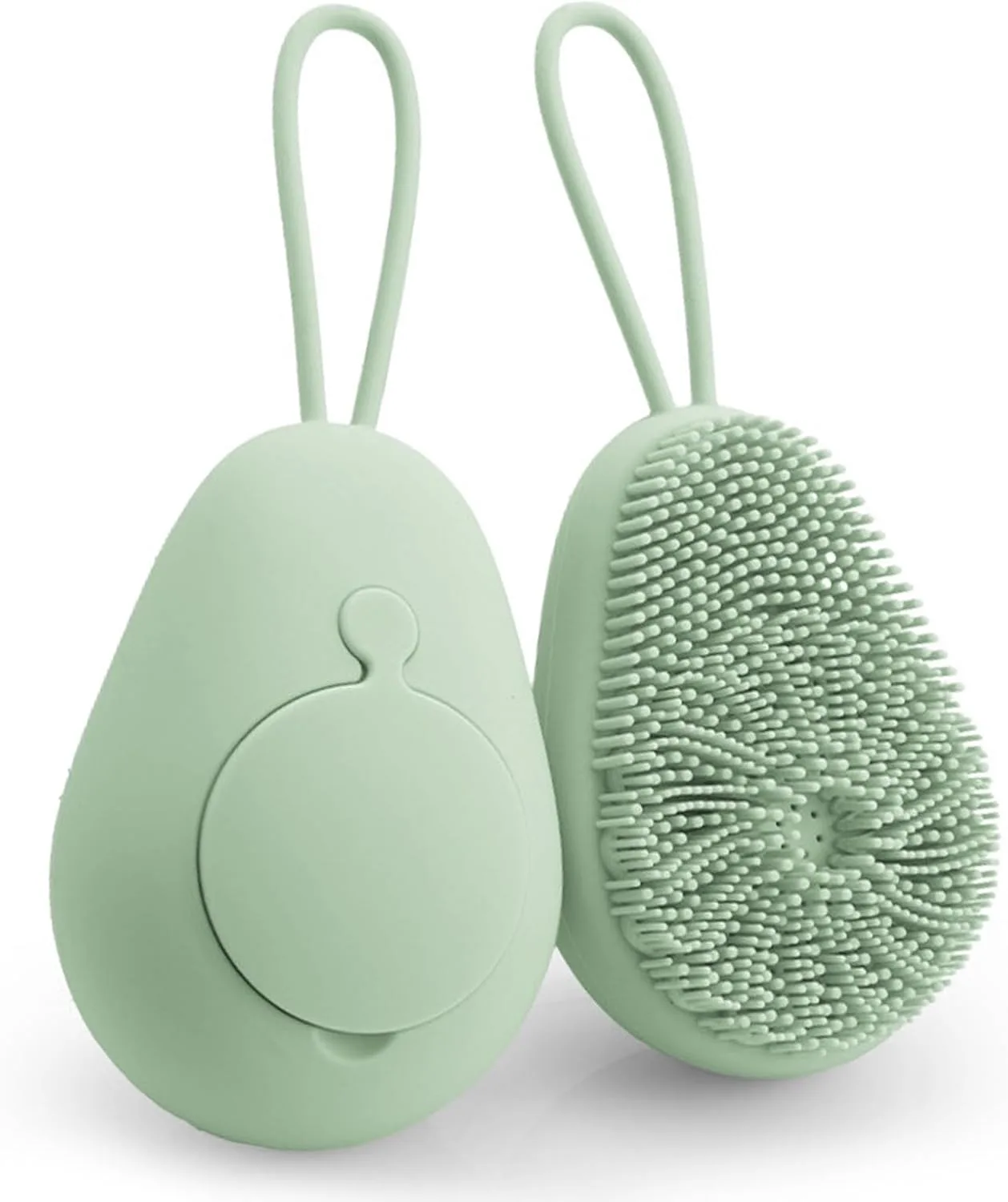 Silicone Soft Exfoliating Body Bath Shower Scrubber Loofah Brush Refillable Bath Brush Easy Foaming Massage Brush Bathroom Tools