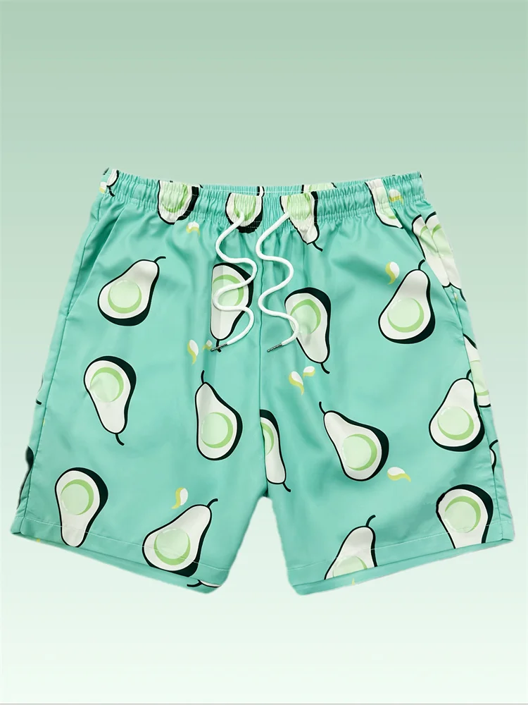 

2025 New Shorts Men's Summer 3D Avocado Pattern Shorts Thin Section Of The Trend Shorts Large Size Comfortable Casual Pants