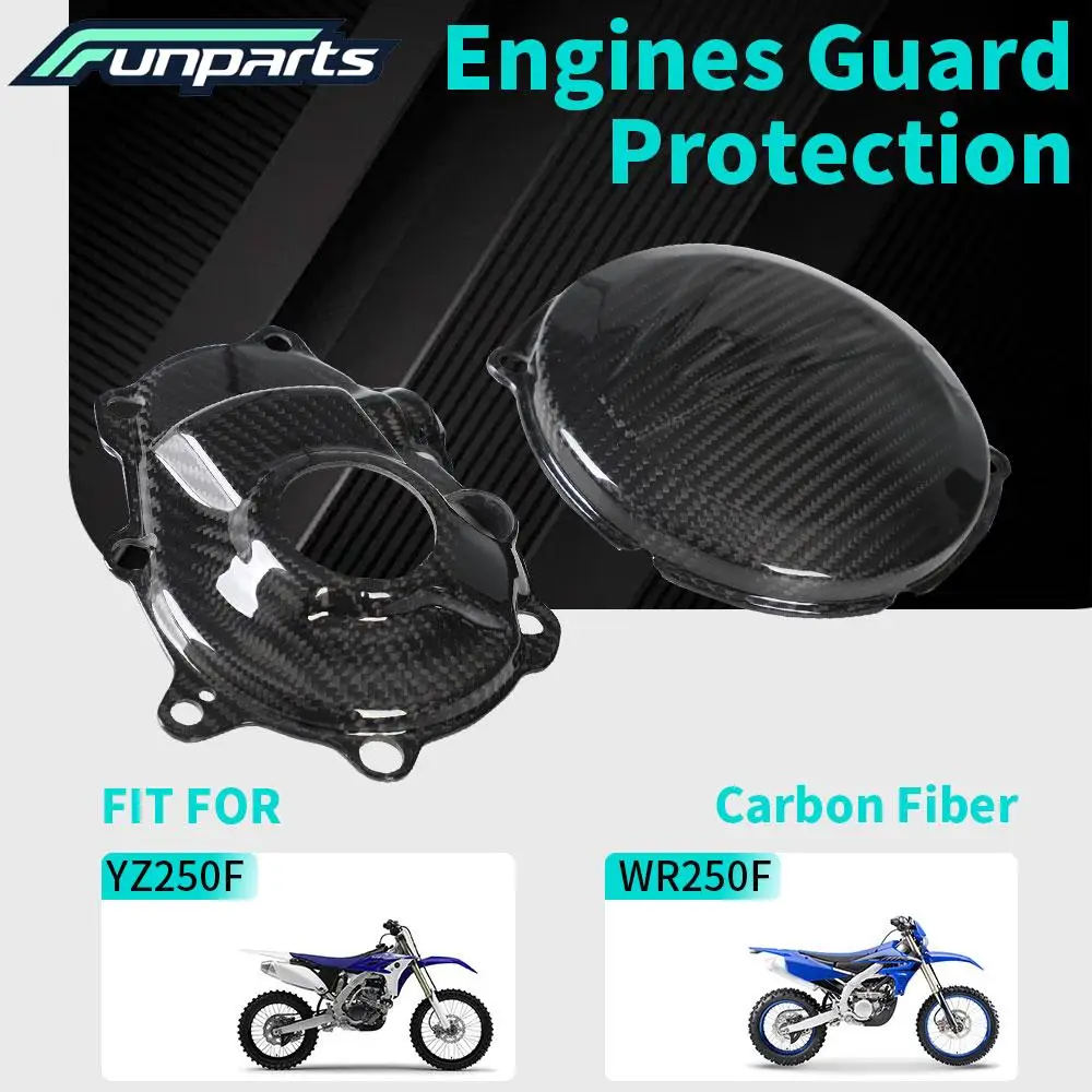 

Funparts Motocycles Accessories Carbon Fiber Engines Guard Protection Engine Cover For YZ250F WR250F 2021-2024 Dirt Pit Bike
