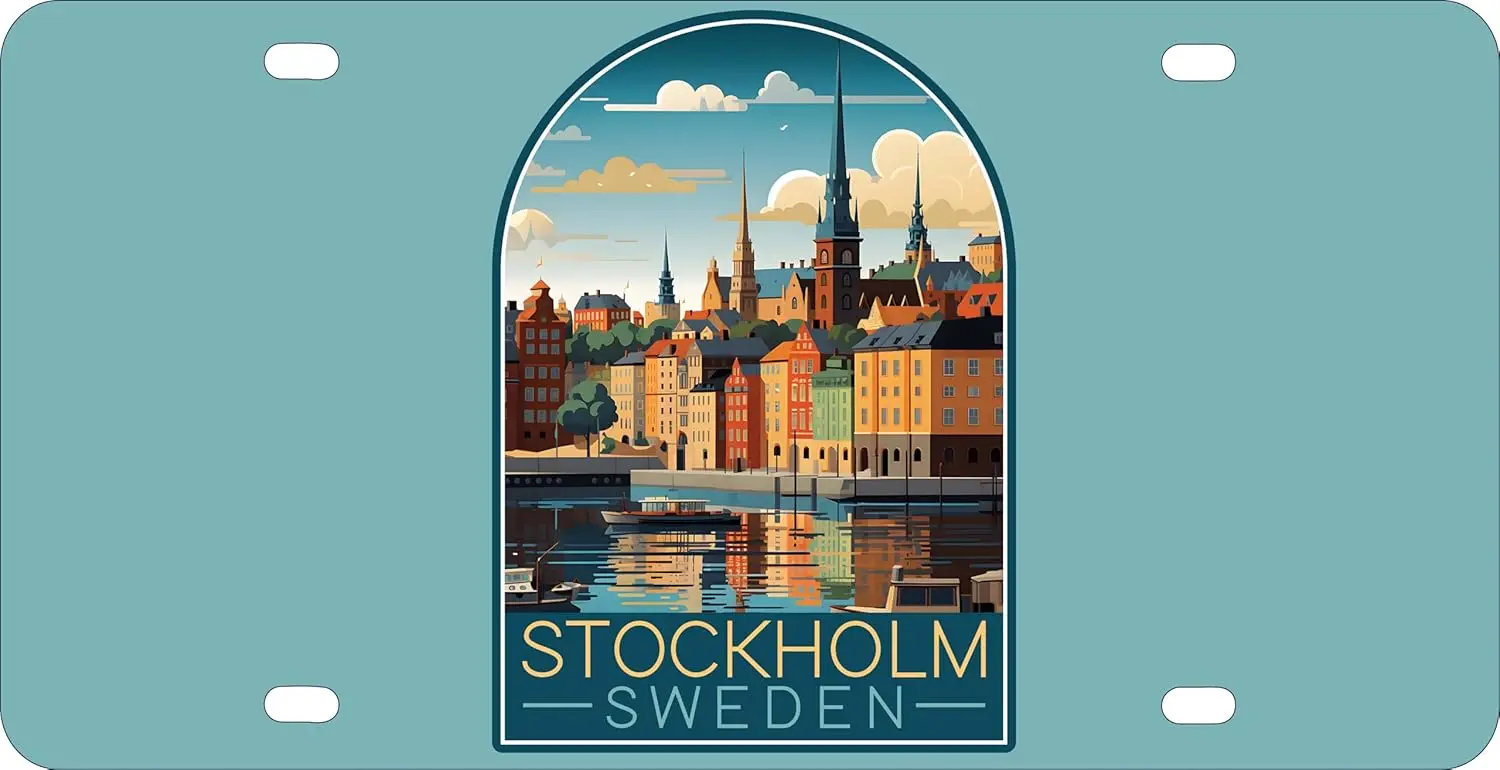 Стокгольм Швеция Дизайн Сувенирный металлический номерной знак