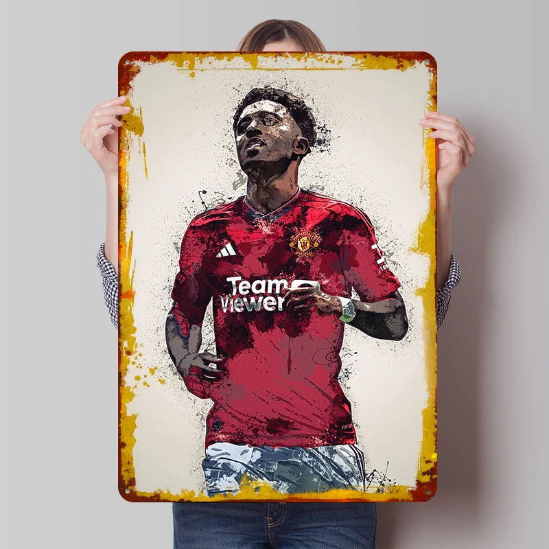 Jadon Sancho Printed Poster Customized Retro Wall Art Vintage Metal Tin Signs for Home Interior Decoration Living Room Decor Men