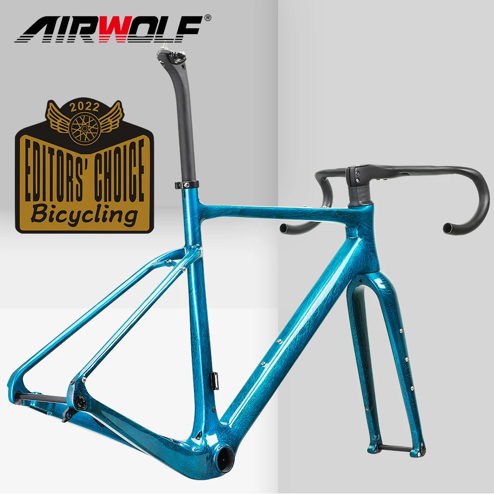 AIRWOLF T1000 Carbon Gravel Frame Disc Brake Max Tire 700C*45C Internal Cable Gravel Bicycle Frameset Road Bike Frame Cyclocross