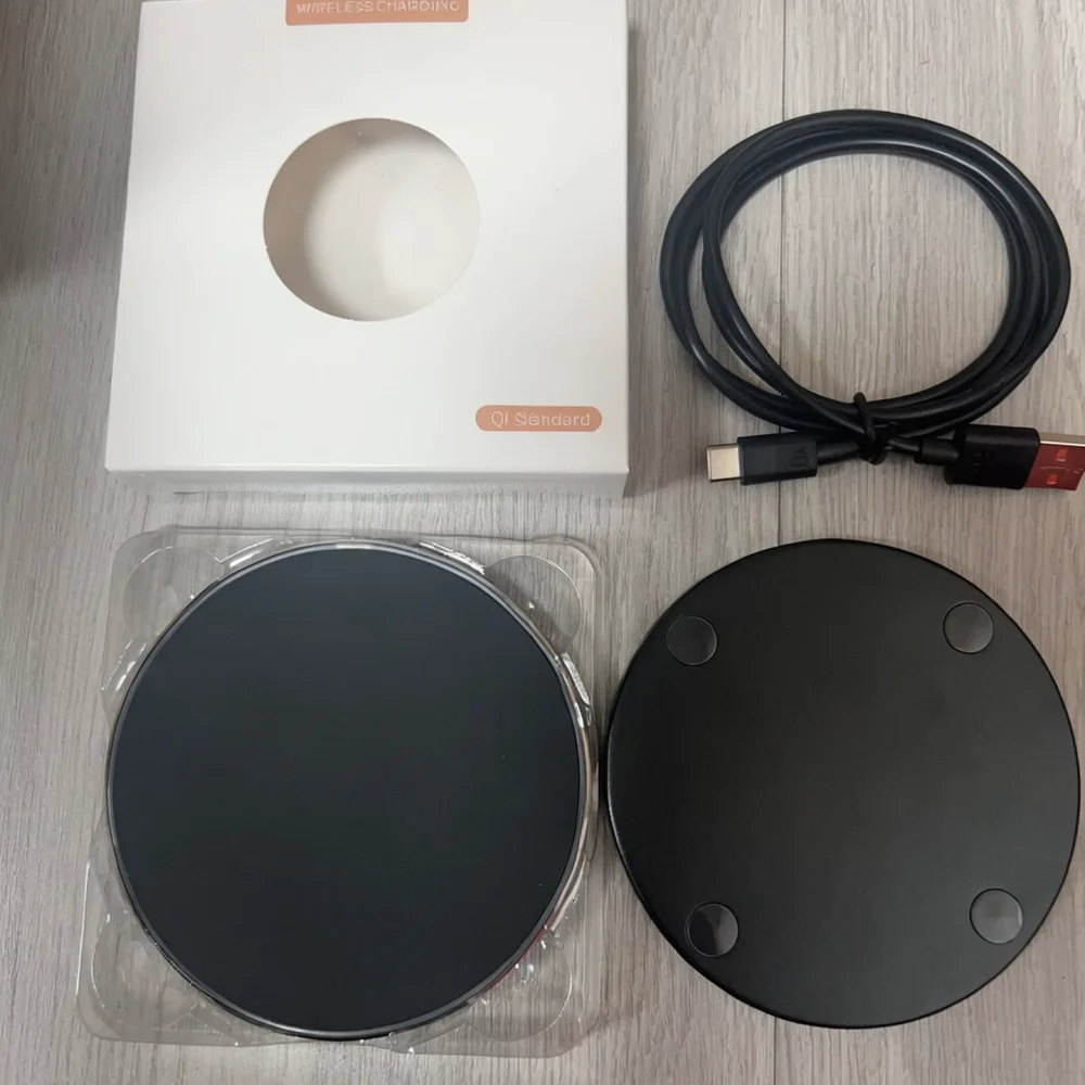 Universal Wireless Charger For All Phones Qi Fast Charging Pad Ultra Slim Aluminum Dock Station Desktop Power Supply