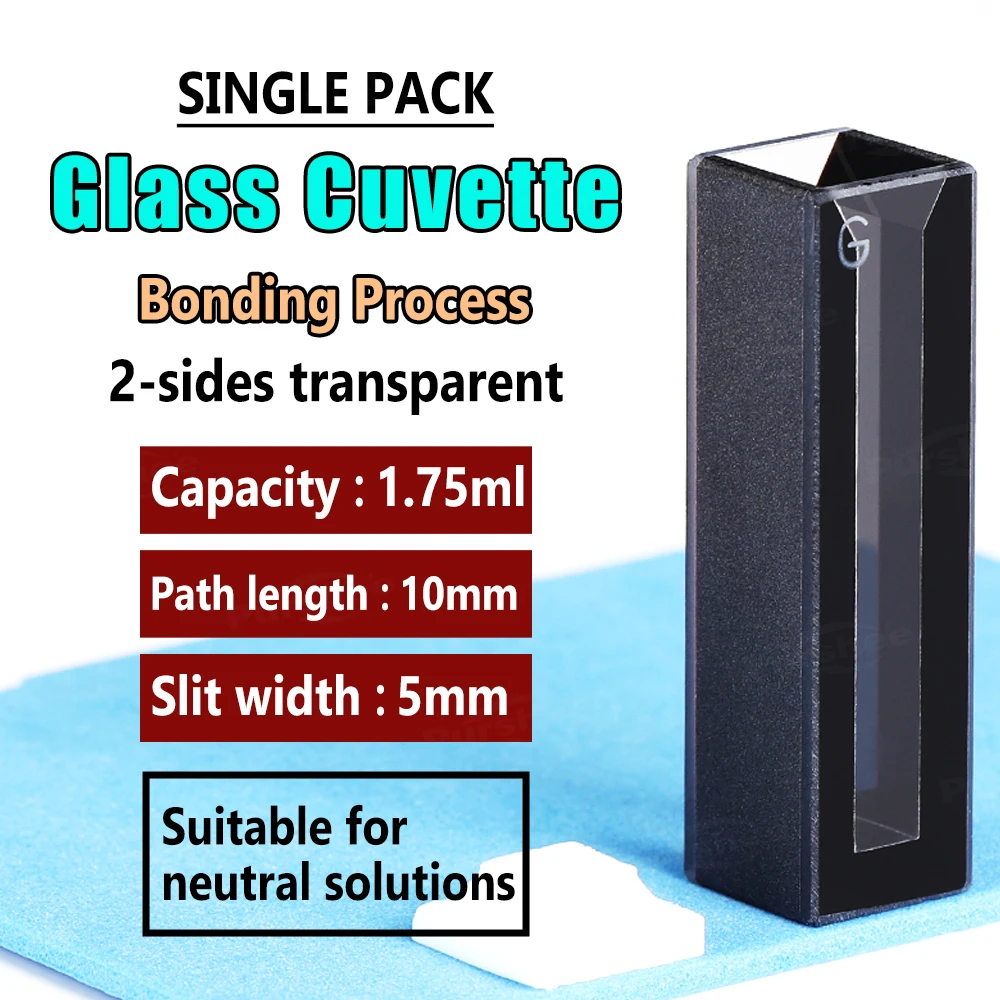 Glas-Schlitz-Mikroküvette 1/2/3/4/5mm Schlitzbreite Beidseitige Lichtdurchlässigkeit Schattierter/Nicht-schattierter Typ Labor-Probenküvette – Detail 8