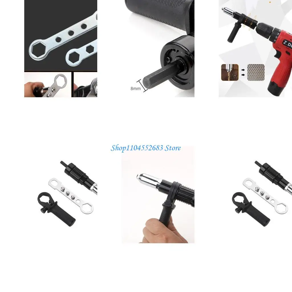 محول مسدسات برشام كهربائي Y6GD مقبض غير قابل للانزلاق للتثبيت الكهربائي للمثقاب اللاسلكي