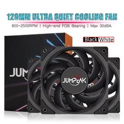 Jumpeak 120mm Fan 4Pin PWM 2500RPM High Performance FDB Bearing Quiet 12cm Fan For PC Computer Case Cooling System CPU Cooler