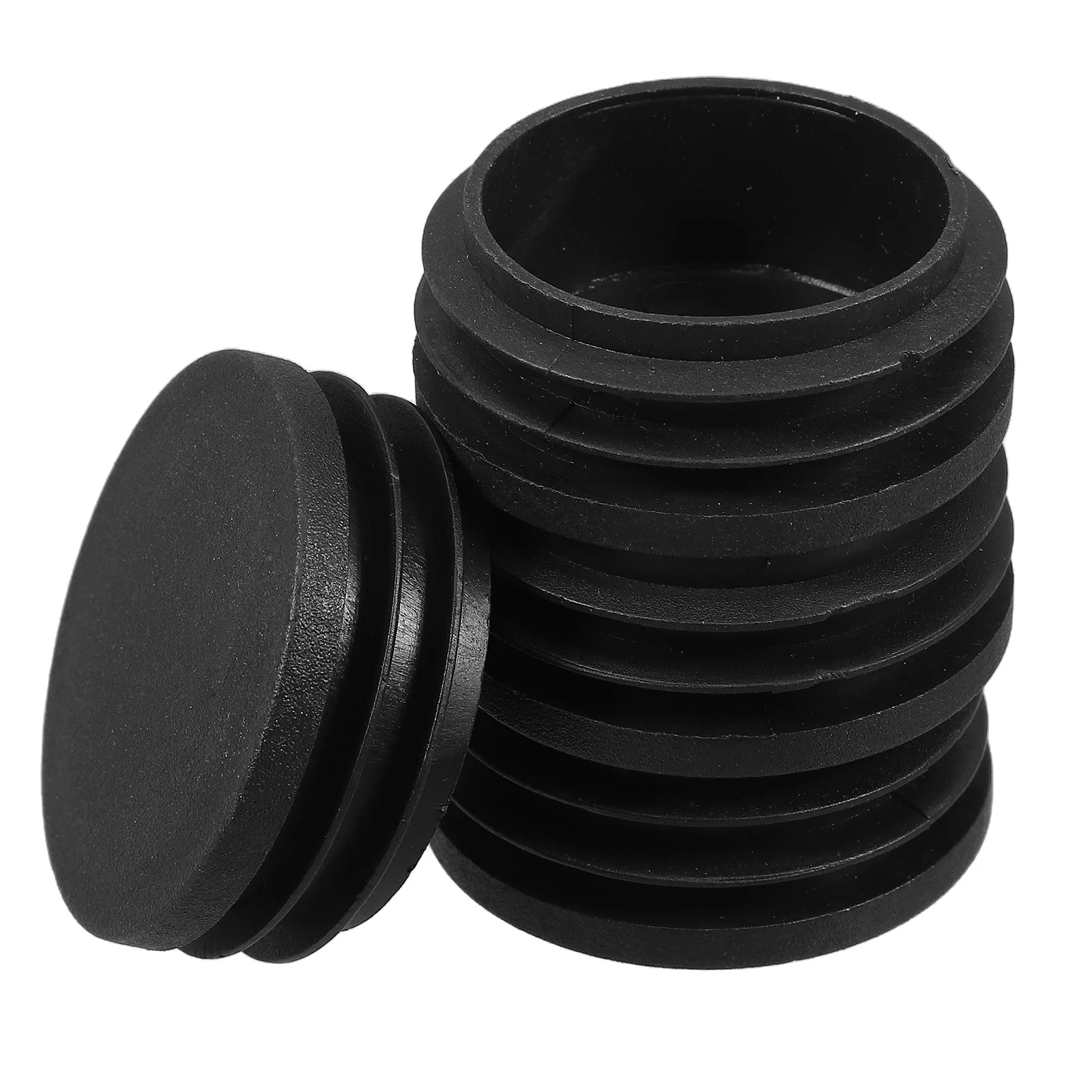 

4pcs Furniture Tube Caps Black Round Plastic End Caps For Chairs Tables Metal Tubing Protection Glide Chair Leg Covers Floor