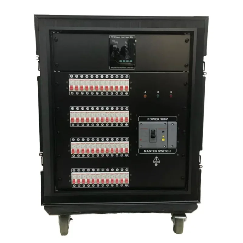54-Way 16A Industrial LED Power Distribution Cabinet 19-Core Waterproof Plug-In Air Box with Large Screen US Standard