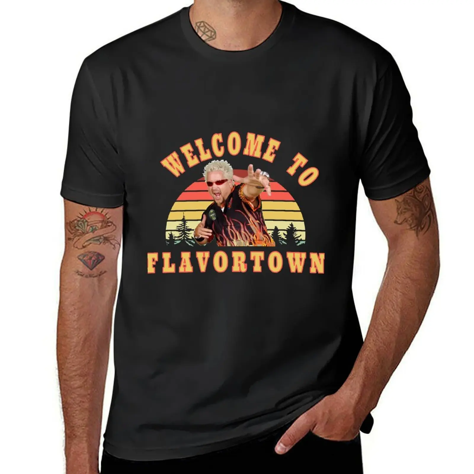 New Guy Fieri Fans Flavortown T-Shirt blanks customizeds mens plain t shirts