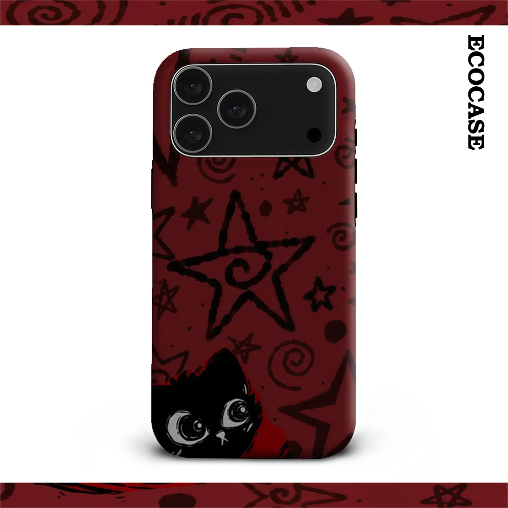 Starred Cat in Red IPhone 17 Must-Haves Handyhülle für IPhone 17 16 15 14 13 12 11 Pro Max Plus Doppelschichtige Rückseite