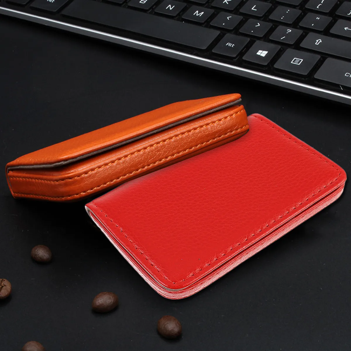 1Pcs Elegant PU Business Case Slim Name Card Holder Secure Magnetic Closure Stylish Portable Organizer for Professionals Cards