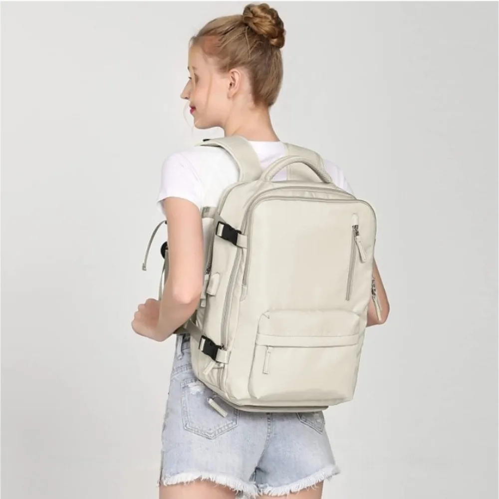 

Independent Shoe Compartment Travel Luggage Backpack Sponge Back Pad External USB Charging Port Large Capacity Boarding Bag