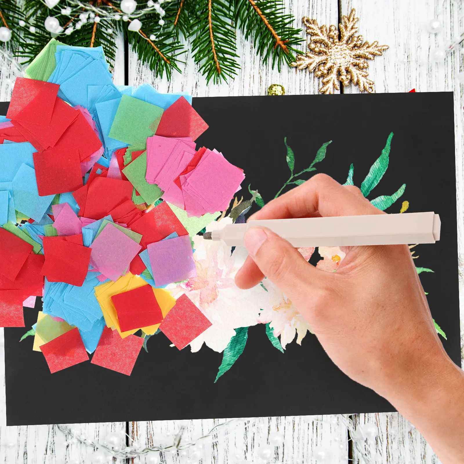Carrés de papier de soie fins, - Papercraft Supply Confetti avis et prix