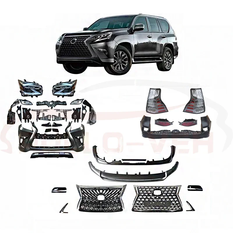 Body kit for Lexus GX460 2010-2019 upgrade to 2020 model include front and rear bumper grille headlight taillight