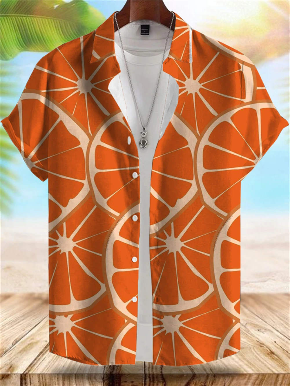 Herrenhemd im Hawaii-Stil am Meer, Sommerurlaub, lässiges Herren-Kurzarmhemd, Outdoor, Strand, lockeres, bequemes Herrenhemd