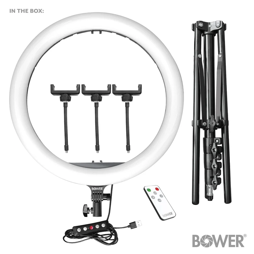 16 Inch RGB LED Ring Light Kit with Adjustable Tripod Wireless Remote 9 RGB Colors 3 White Modes USB Powered Dimmable Brightness
