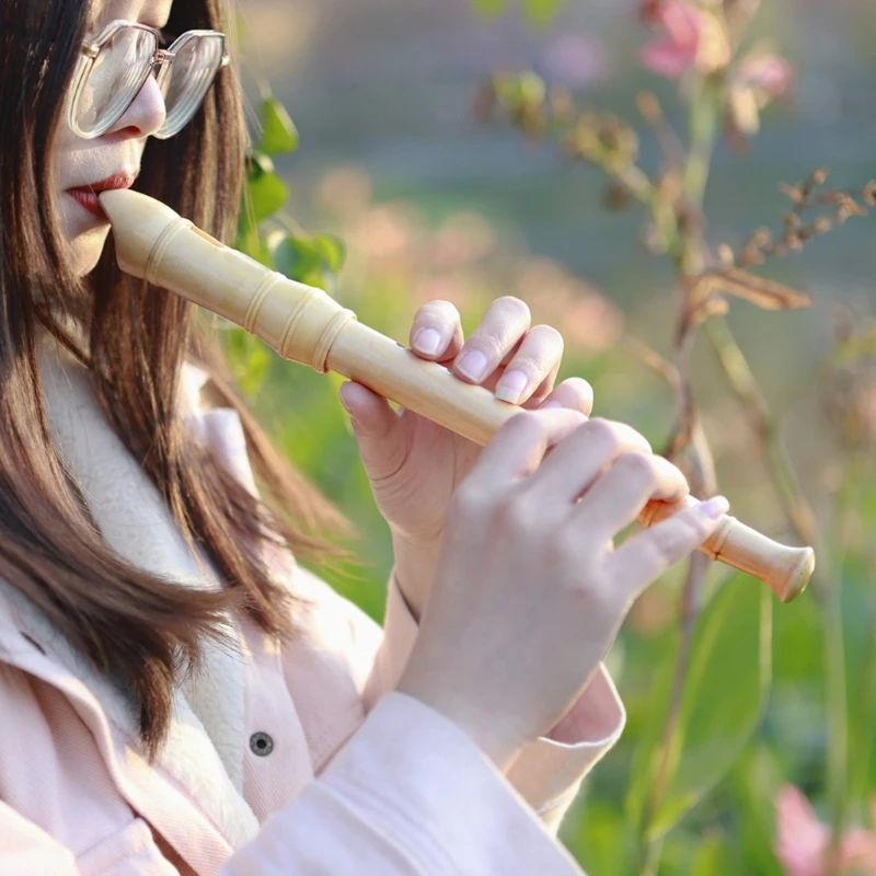 8 Hole Soprano Recorder Wood Flute Easy Play Music Instrument Practice Coordination Beginner Recorder Instrument